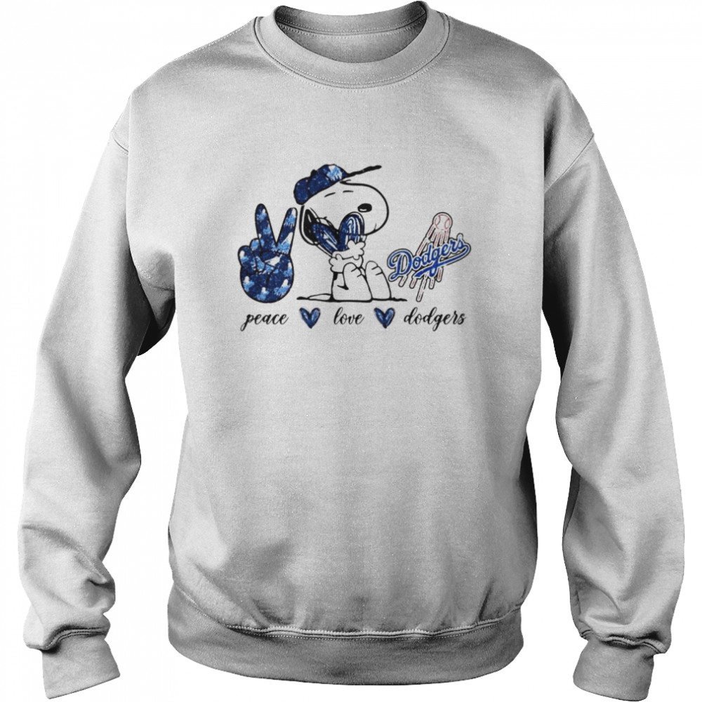 Snoopy Los Angeles Dodgers Peace Love Dodgers shirt - Guineashirt Premium ™  LLC