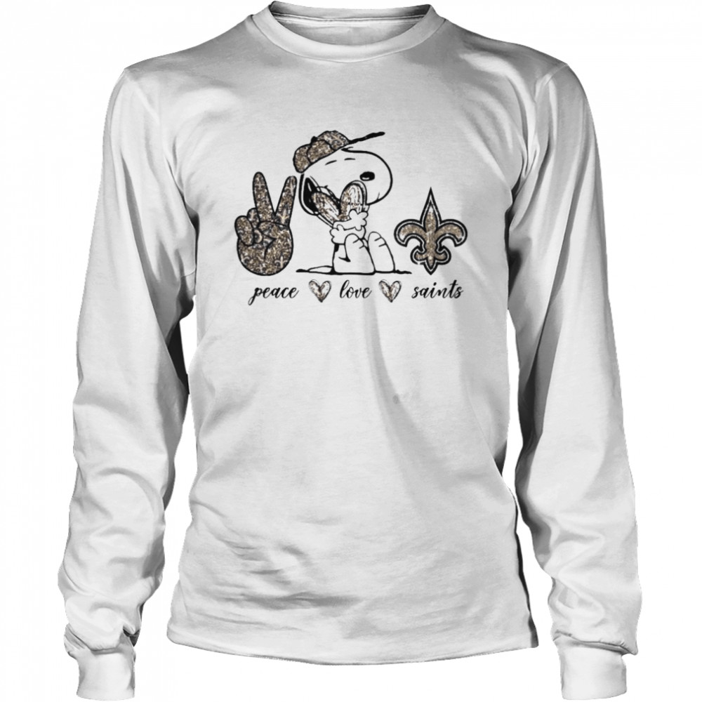 Snoopy peace love New Orleans Saints shirt, hoodie, sweater and v-neck t- shirt