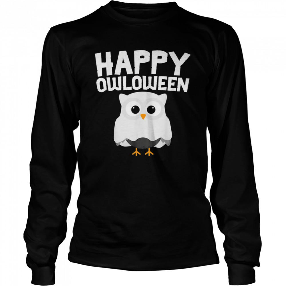 Happy Owloween Cute Ghost Owl Lovers Halloween shirt Long Sleeved T-shirt