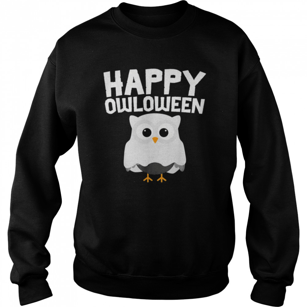 Happy Owloween Cute Ghost Owl Lovers Halloween shirt Unisex Sweatshirt