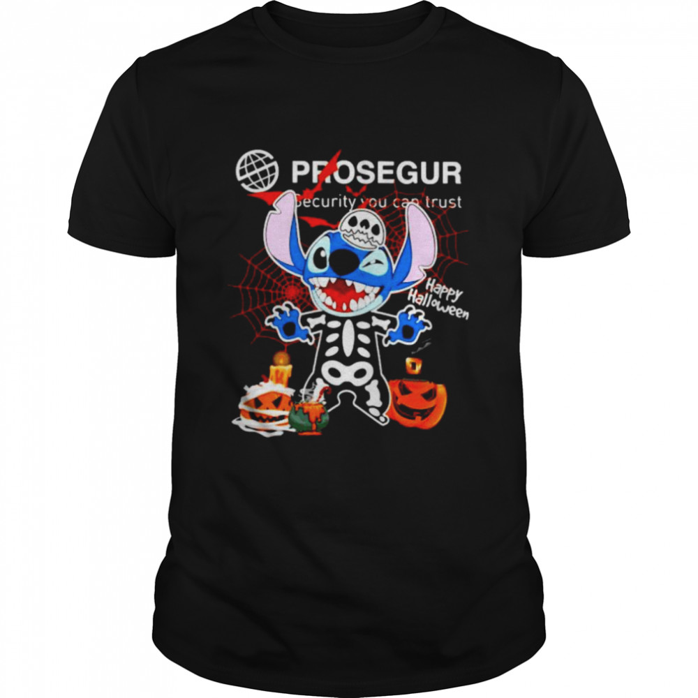 Skeleton Stitch Prosegur happy Halloween shirt