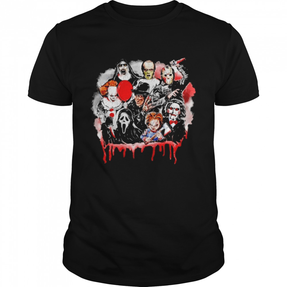 Horror movie characters team Happy Halloween 2021 shirt