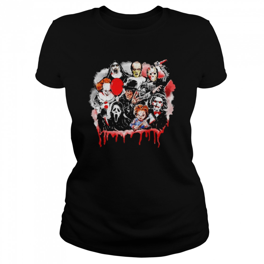 Horror movie characters team Happy Halloween 2021 shirt Classic Women's T-shirt