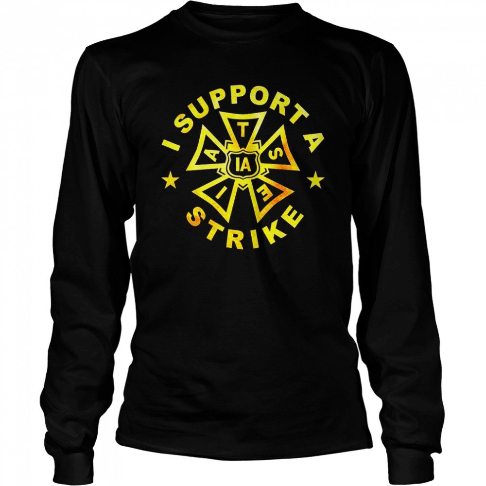 IATSE Gold version I support a strike shirt Long Sleeved T-shirt