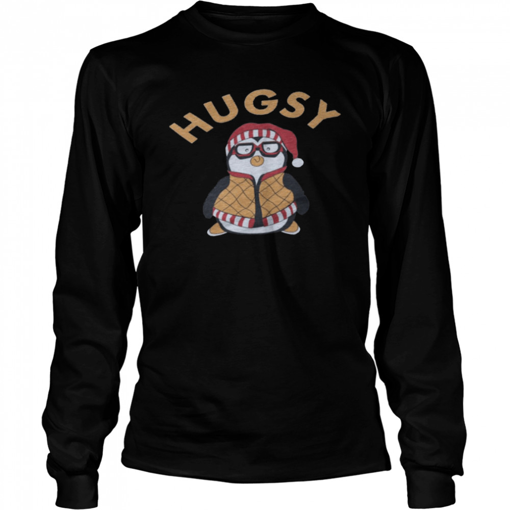 Penguin santa hugsy christmas shirt Long Sleeved T-shirt
