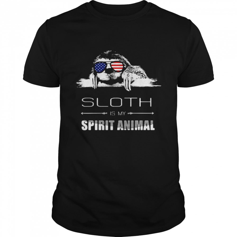 American Flag Sloth Is My Spirit Animal Face Head Shirt