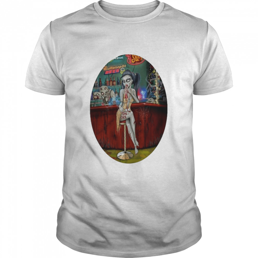 Barfly Zombie Chick Halloween Essential Shirt