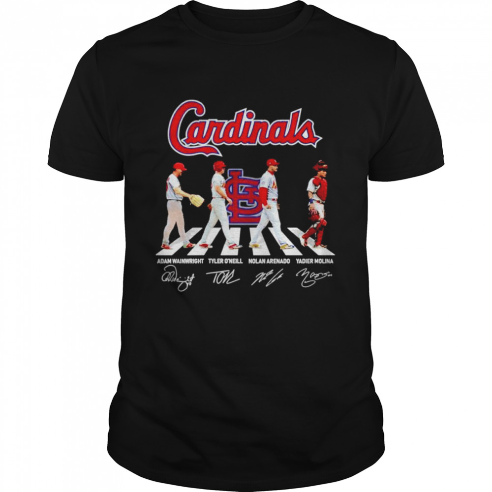 St. Louis Cardinals Wainwright O’Neill Arenado Molina abbey road signatures T-shirt