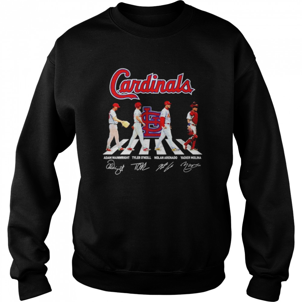 St. Louis Cardinals Wainwright O’Neill Arenado Molina abbey road signatures T-shirt Unisex Sweatshirt