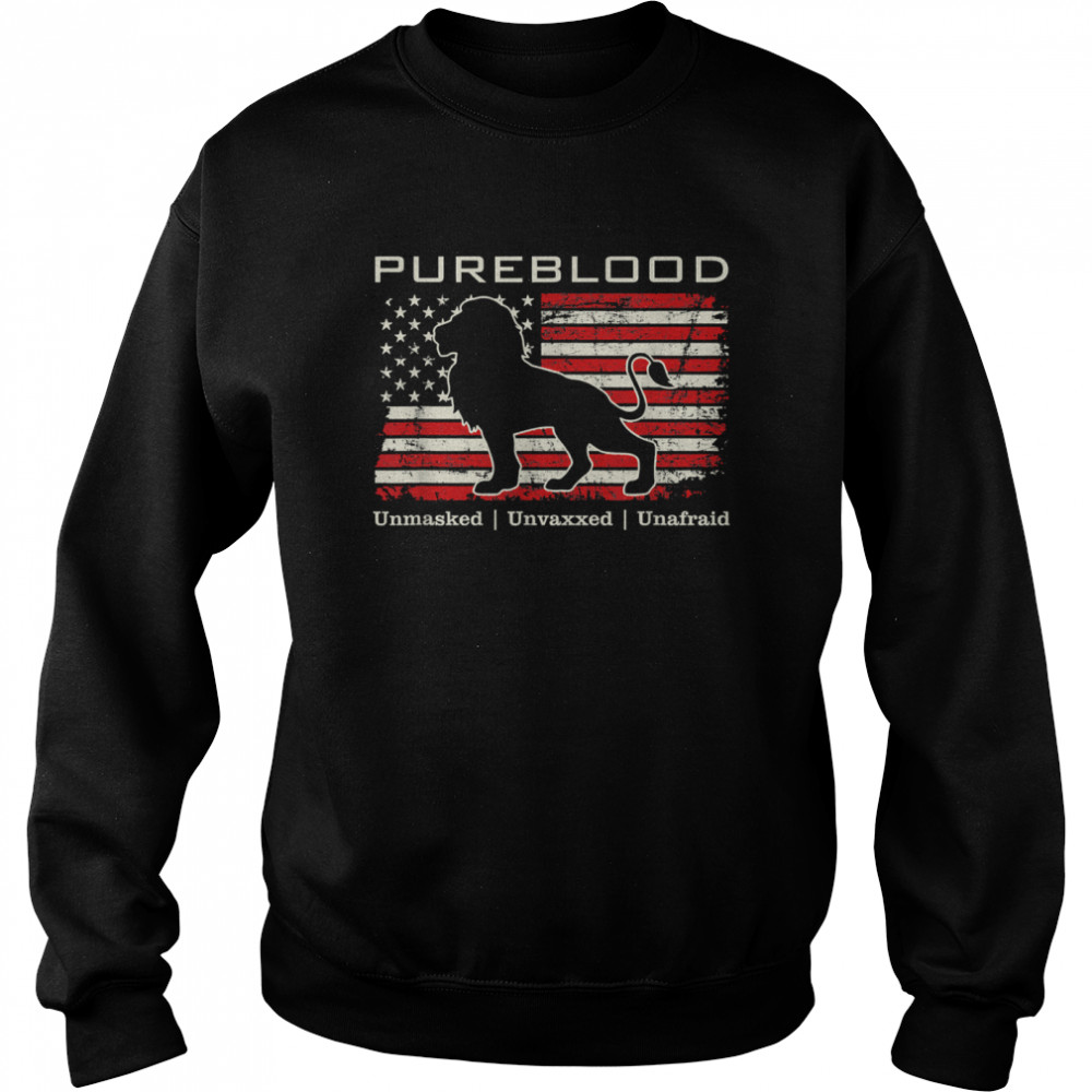 Pureblood Movement #Pureblood Medical Freedom Lion USA Flag  Unisex Sweatshirt