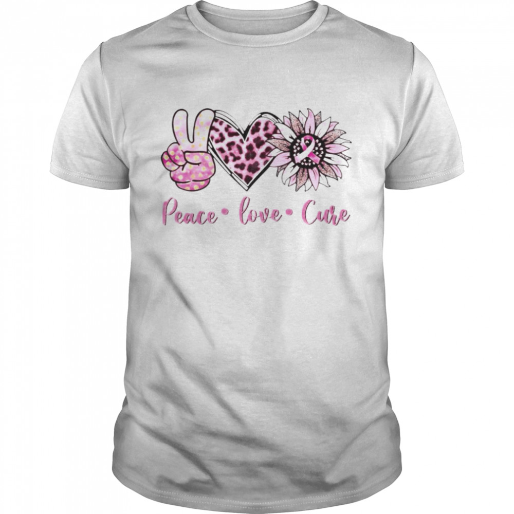 breast cancer peace love cure shirt