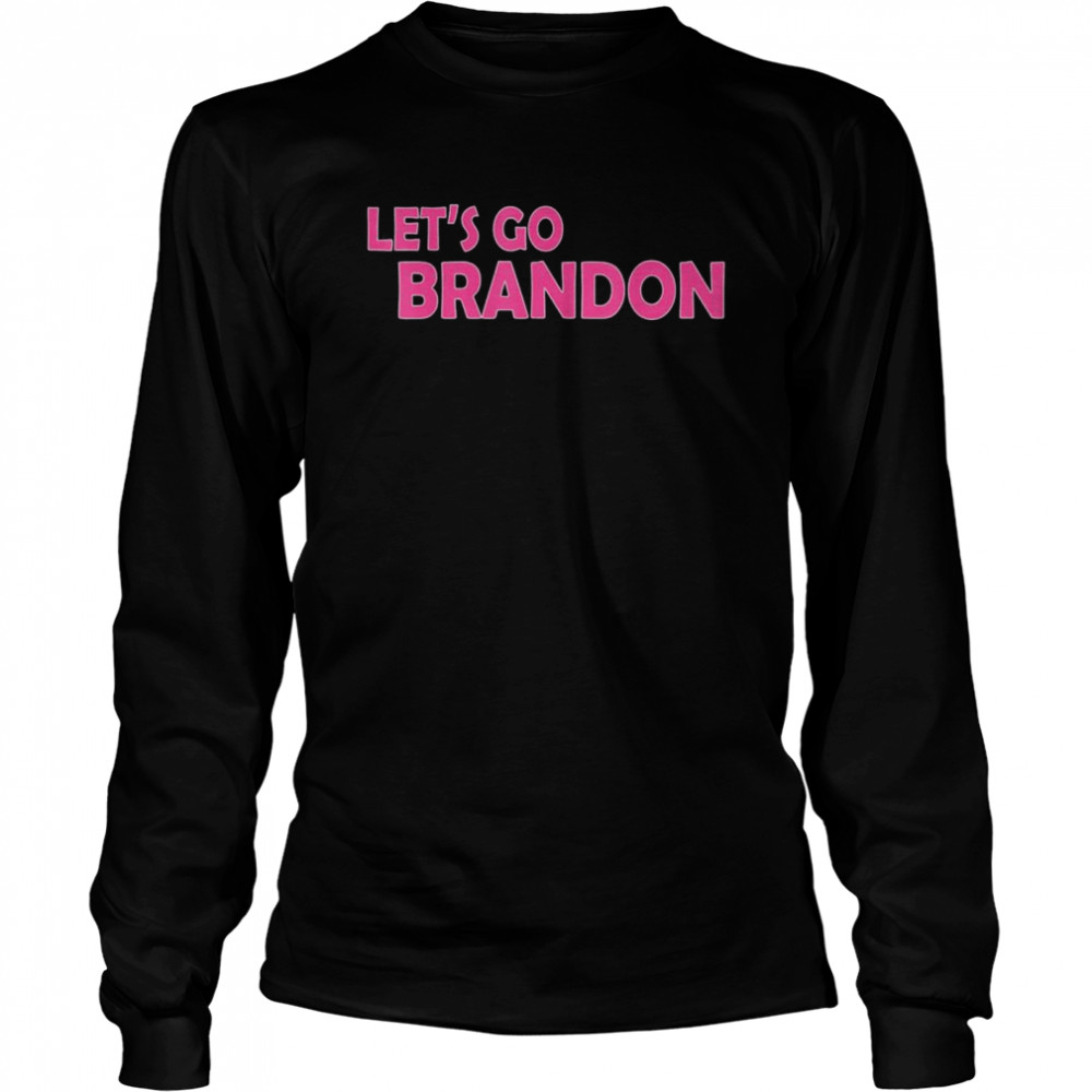2021 Lets Go Brandon Funny Pink Text Men Women Impeach 46  Long Sleeved T-shirt