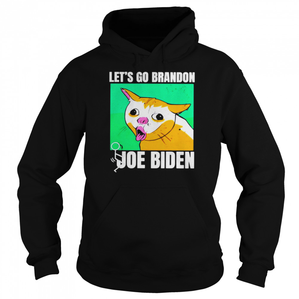 Cat let’s go brandon fuck Joe Biden shirt Unisex Hoodie