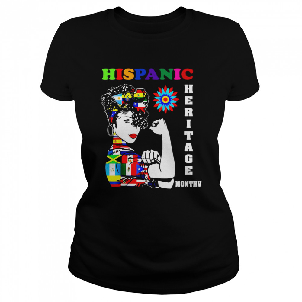 Hispanic Girl Sunflower Breast Cancer Awareness Warrior T-shirt Classic Women's T-shirt