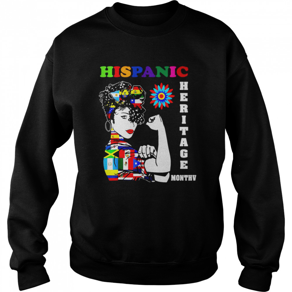 Hispanic Girl Sunflower Breast Cancer Awareness Warrior T-shirt Unisex Sweatshirt
