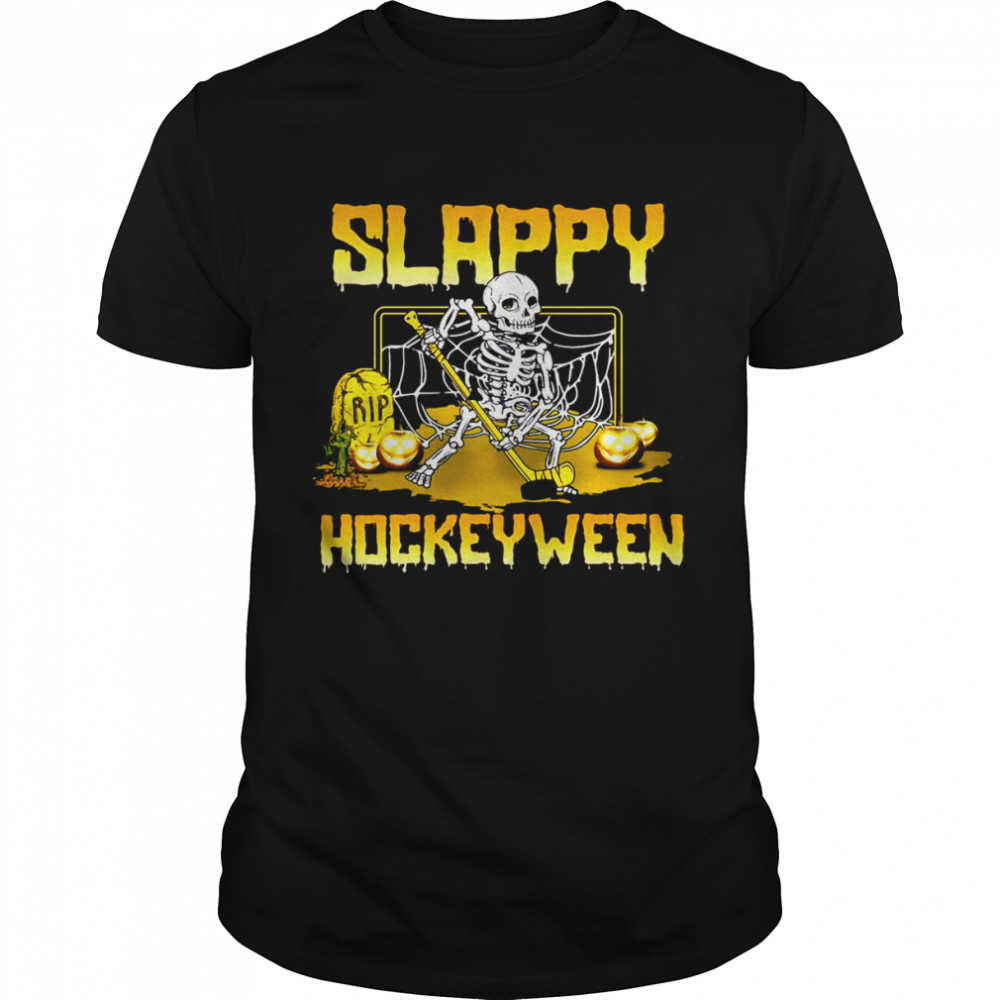 Skeleton Slappy Hockey Ween T-shirt