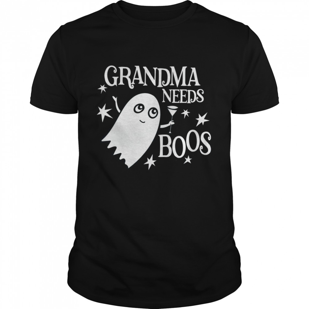 Grandma Needs Boos Drink Wine Happy Halloween Shirt