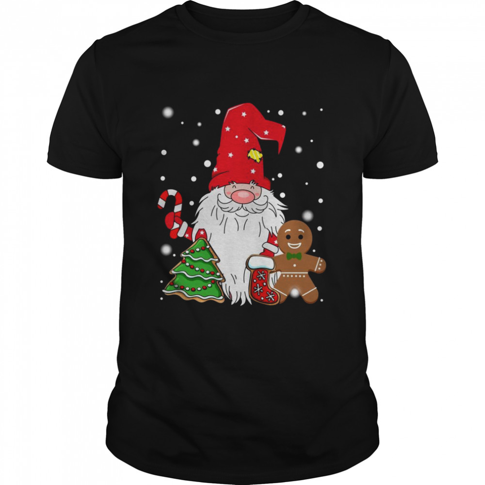 Gnome With Candy Cane & Gingerbread Merry Christmas Day Shirt
