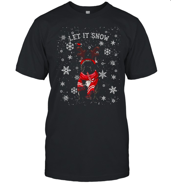 Let It Snow Black French Bulldog Christmas Sweater T-shirt