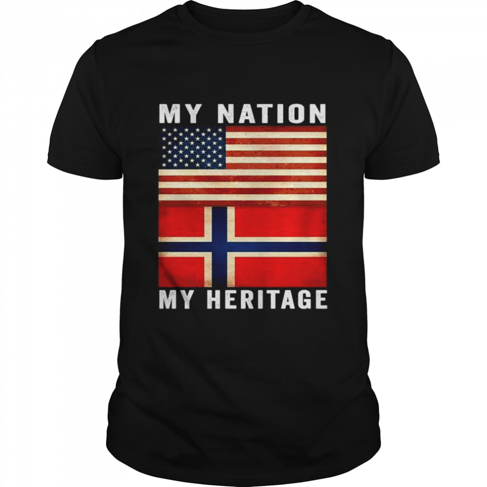 Norwegian American Nation Heritage Vertical shirt