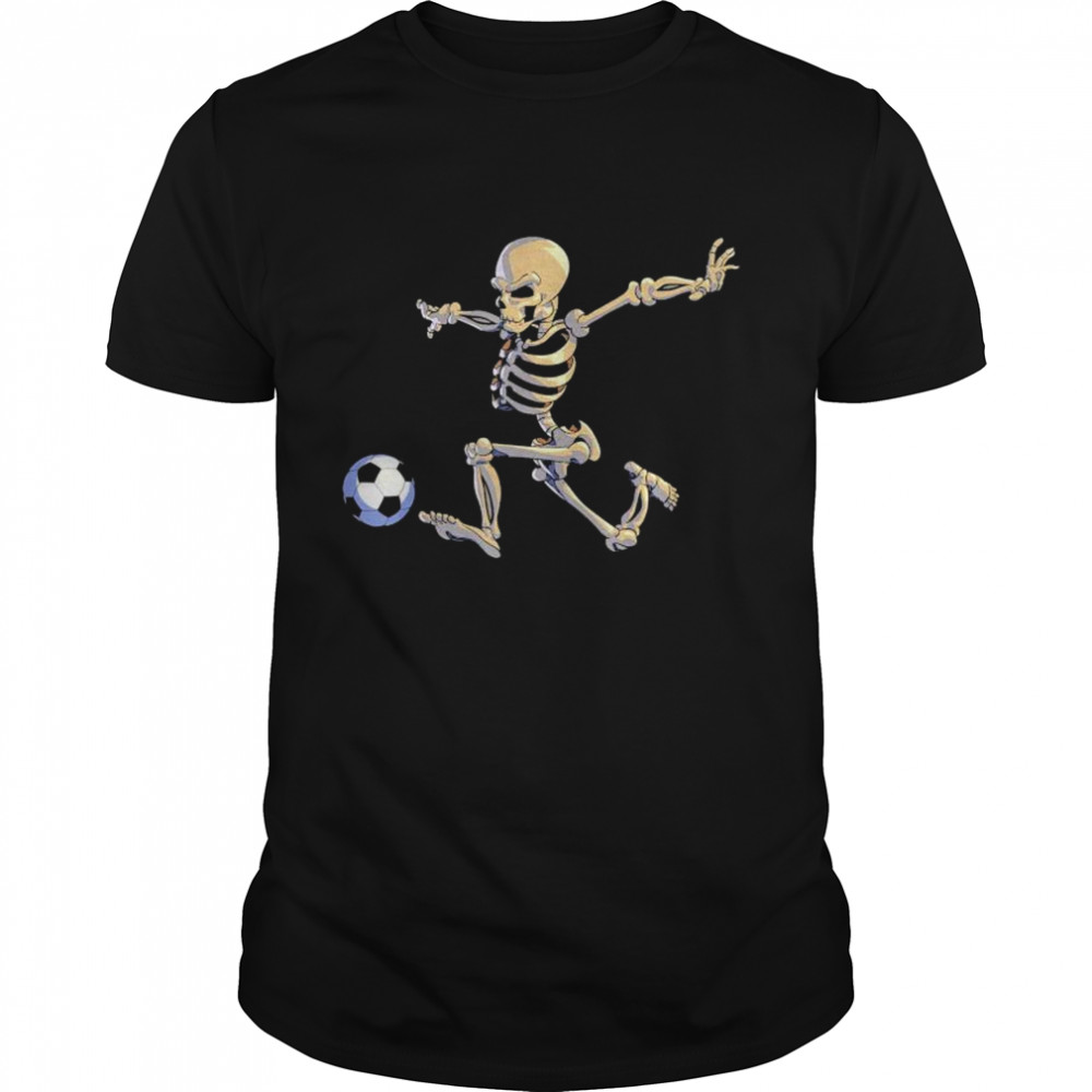 Skeleton Halloween Men Boys Soccer Player Halloween Kids shirt