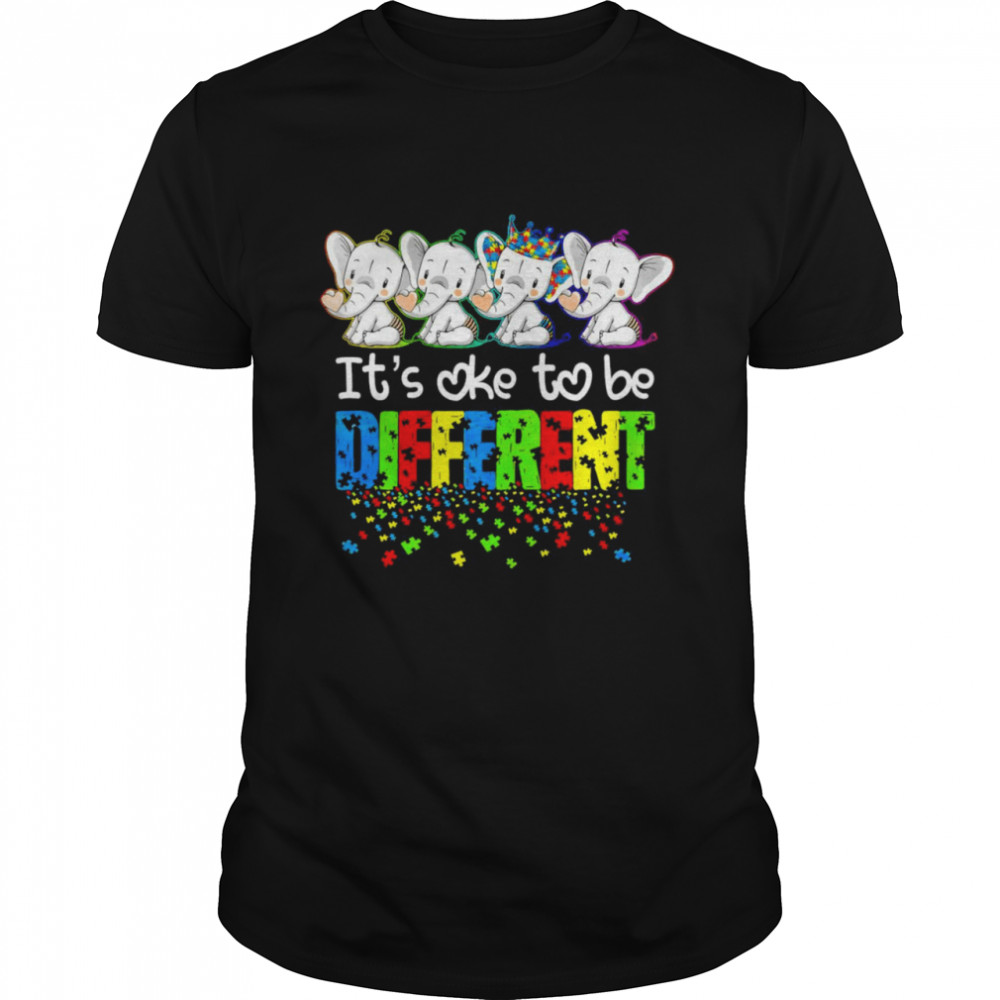 Autism Elephants It’s Ok To Be Different Awareness Shirt