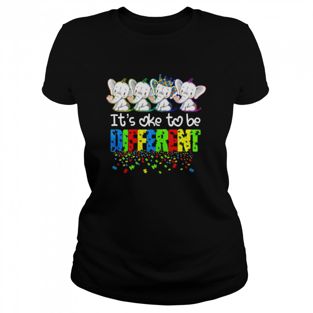Autism Elephants It’s Ok To Be Different Awareness  Classic Women's T-shirt