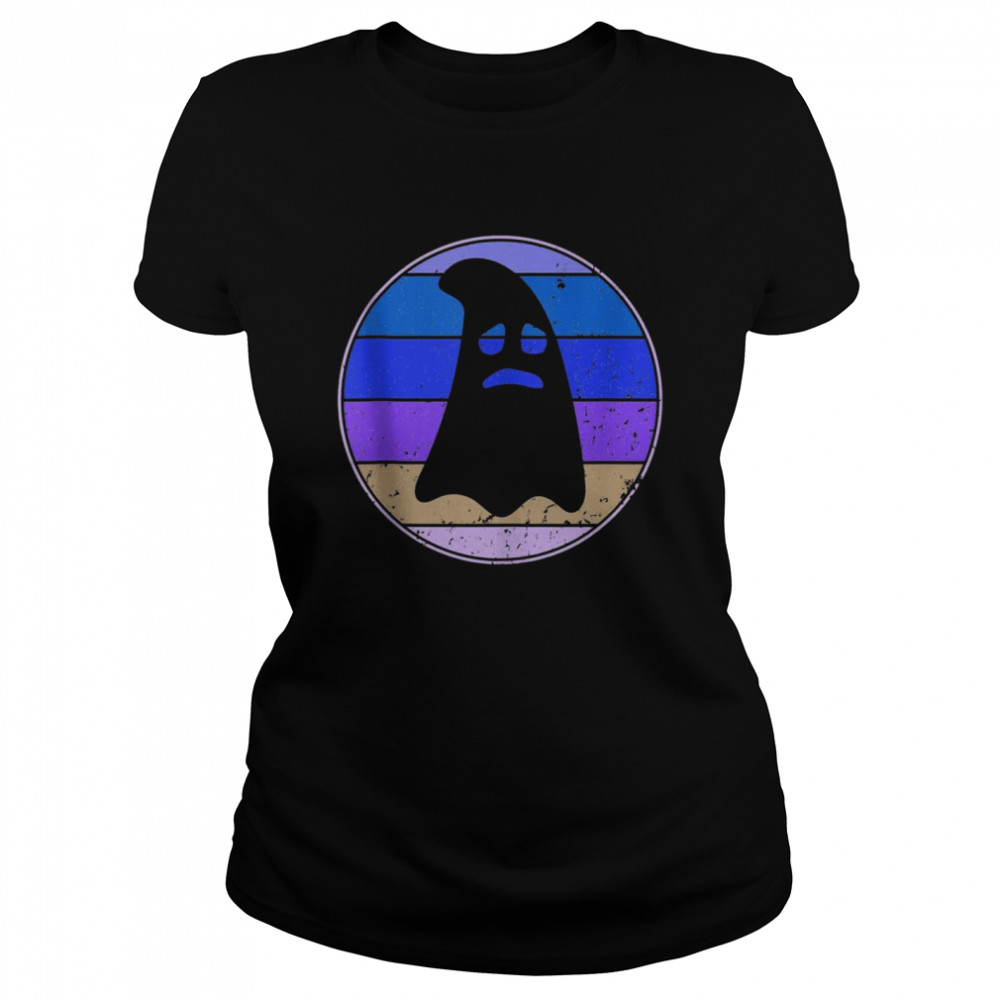 Ghost Halloween Party Retro Sunset 60s 70s  Classic Women's T-shirt