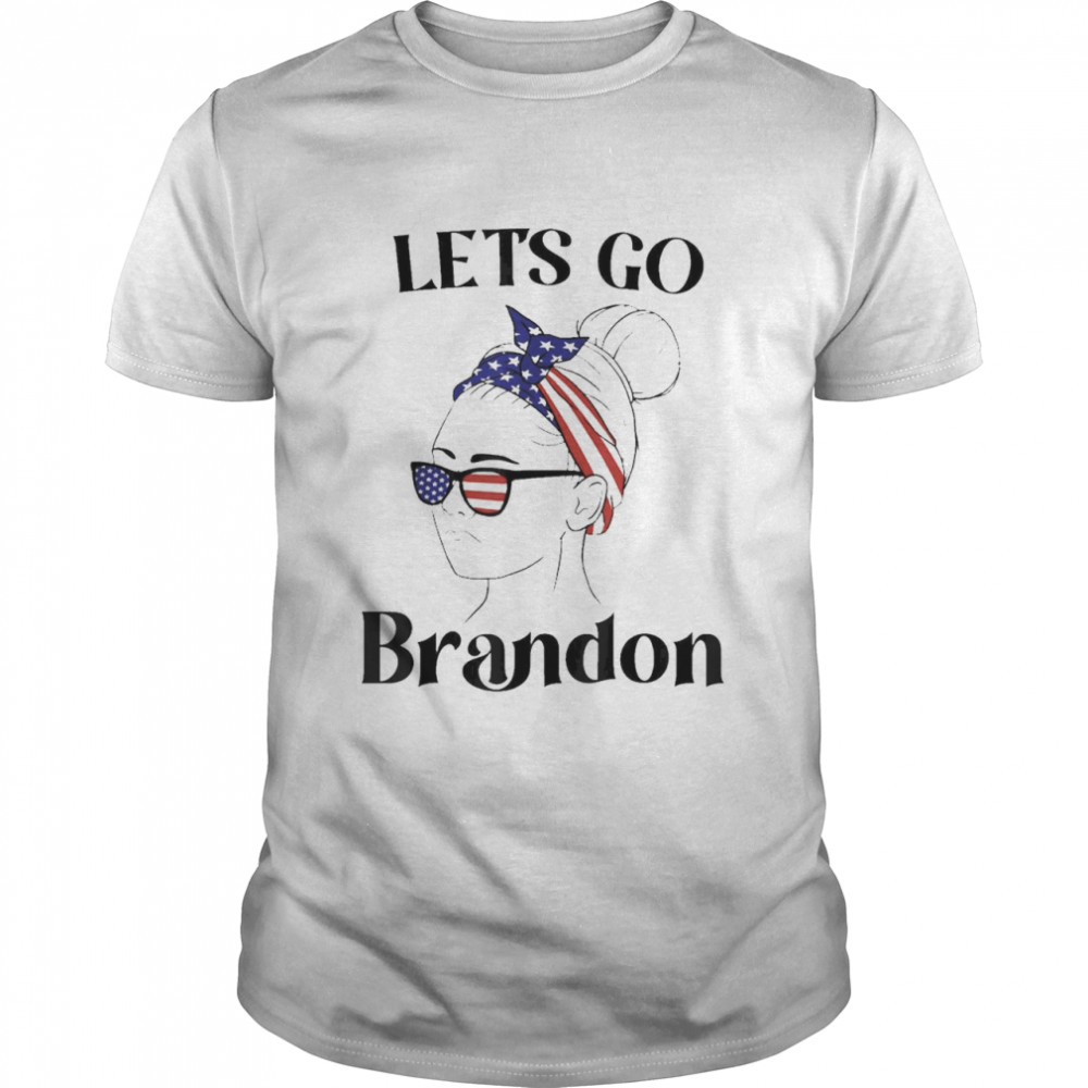 Girl American flag Anti Biden Lets Go Brandon shirt