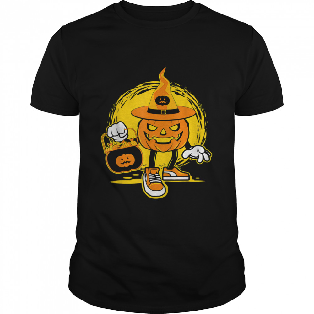Halloween Pumpkin Game Design Character With Candies T-Shirt