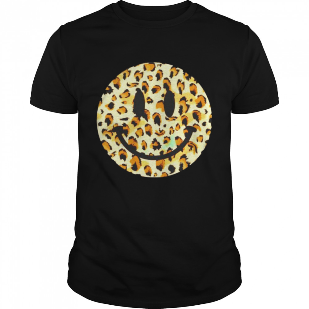 leopard happy face shirt