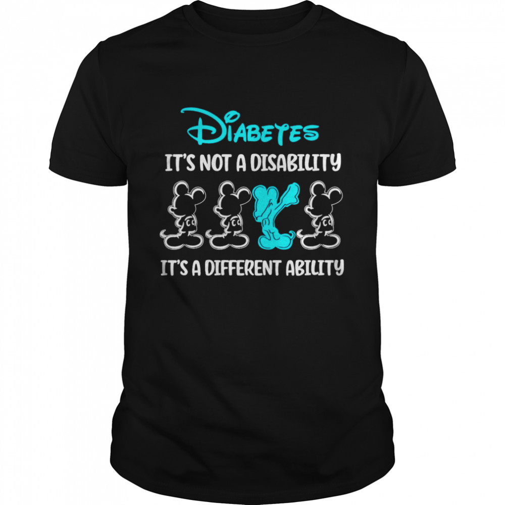Mickey Mouse Autism Diabetes It’s Not A Disability It’s A Different Ability Shirt