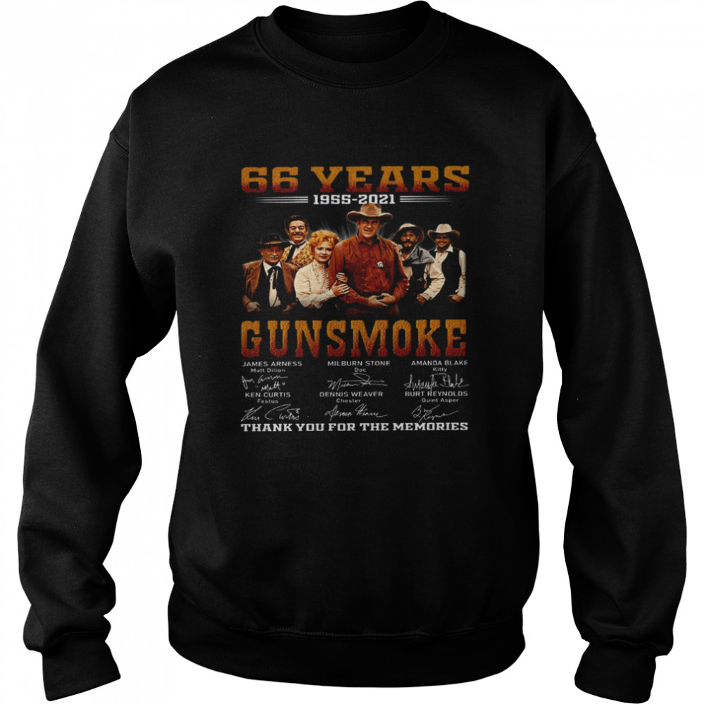 66 years 1956 2021 gunsmoke thank you for the memories shirt Unisex Sweatshirt