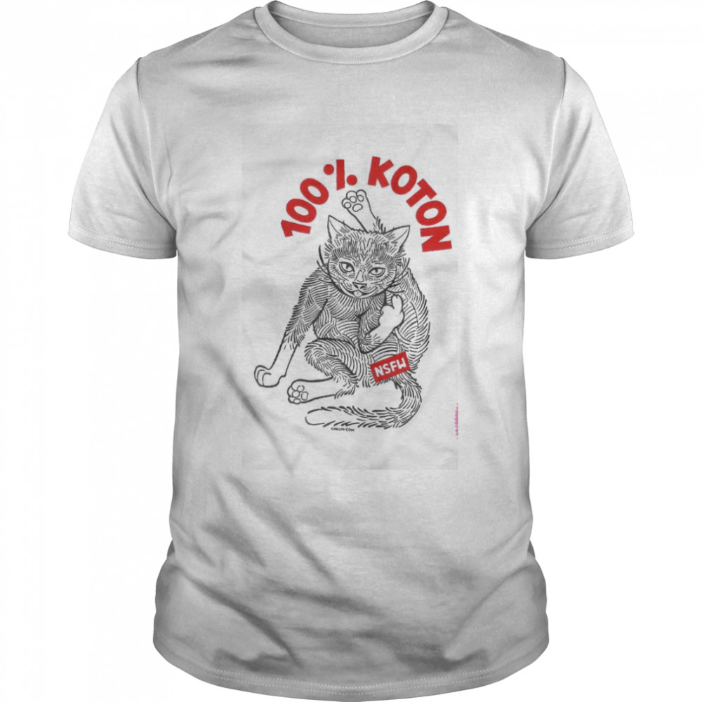 100% koton nsfw cat shirt