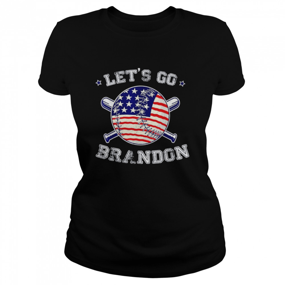 Let’s Go Brandon Baseball Bat US Flag  Classic Women's T-shirt