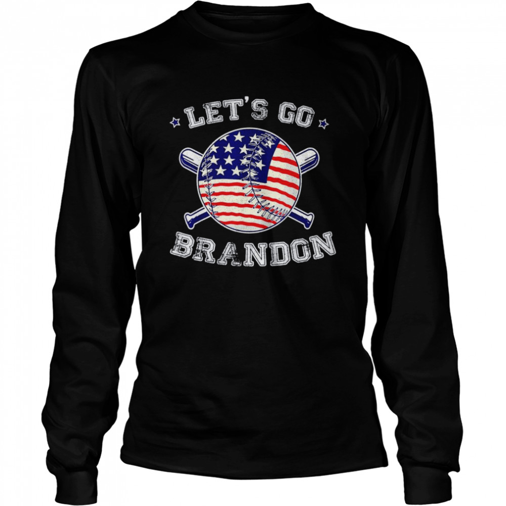 Let’s Go Brandon Baseball Bat US Flag  Long Sleeved T-shirt