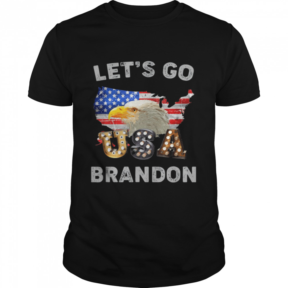 Let’s Go Brandon Conservative Eagle US Flag  Classic Men's T-shirt