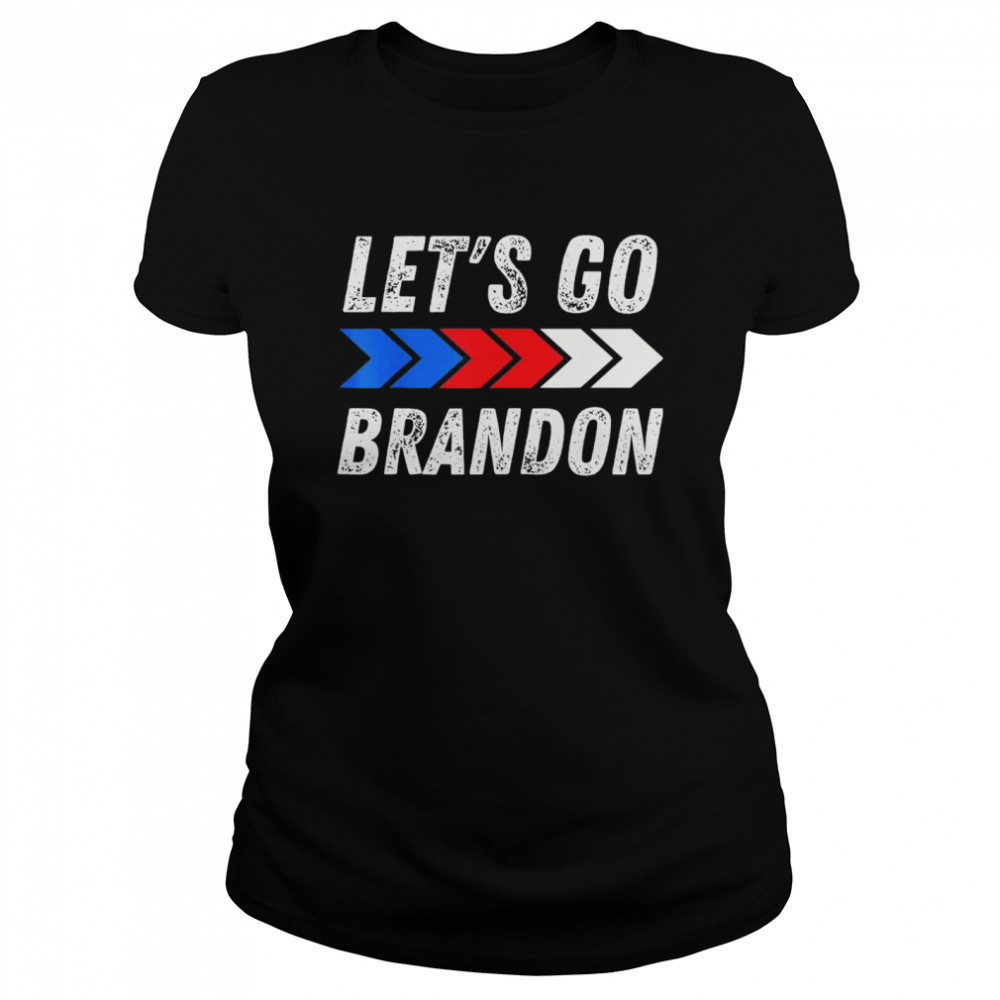 Let’s Go Brandon Conservative US Flag Meme  Classic Women's T-shirt