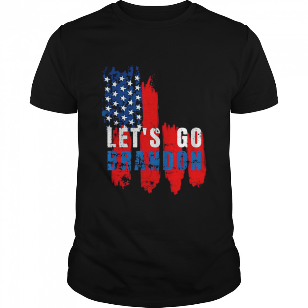 Let’s Go Brandon Conservative Anti Liberal Vintage US Flag Tee Shirt