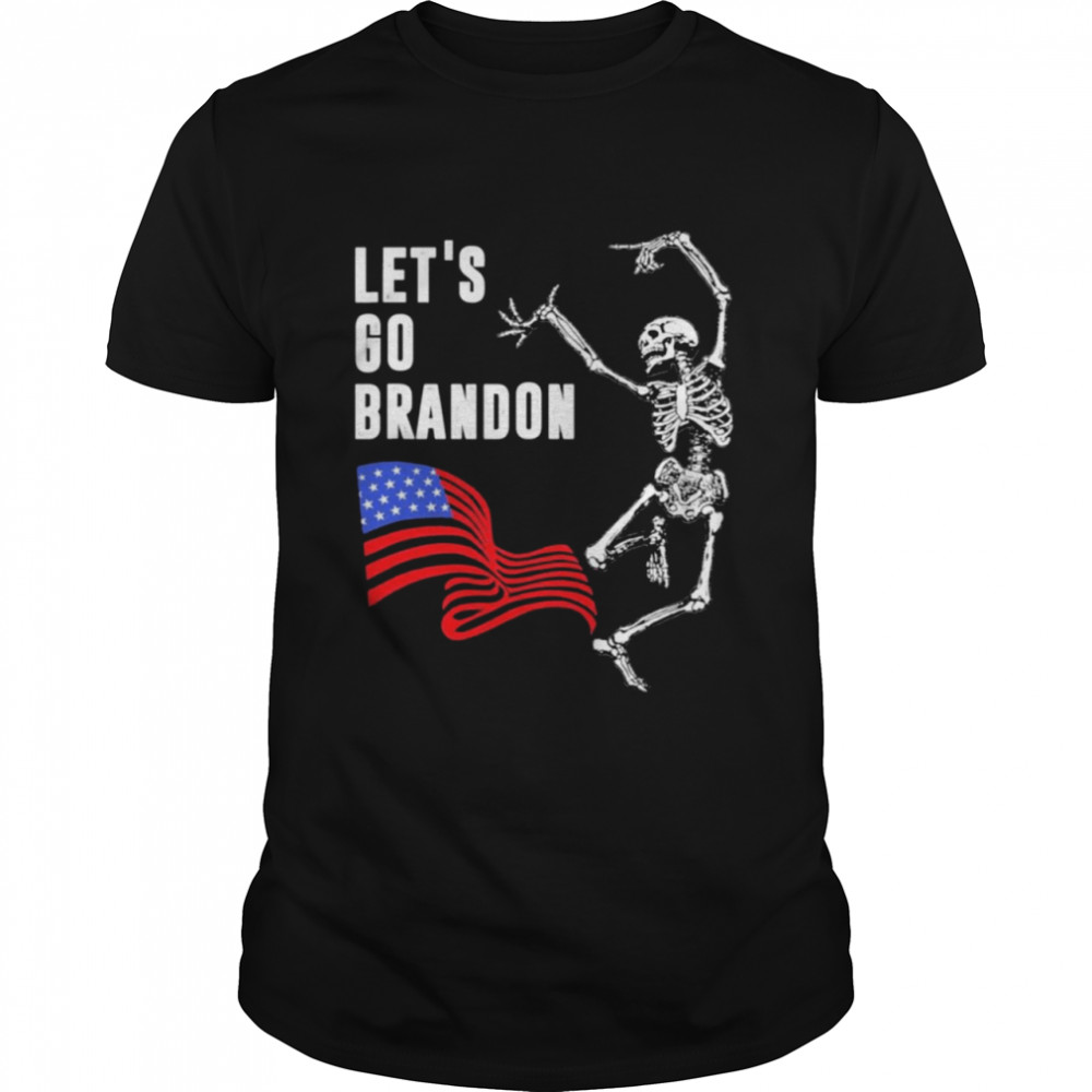 Let’s Go Brandon Halloween Skeleton Dancing T-Shirt