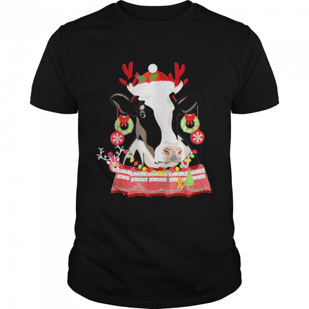 MERRY MOO CHRISTMAS DAIRY COW WEARING UGLY Shirt