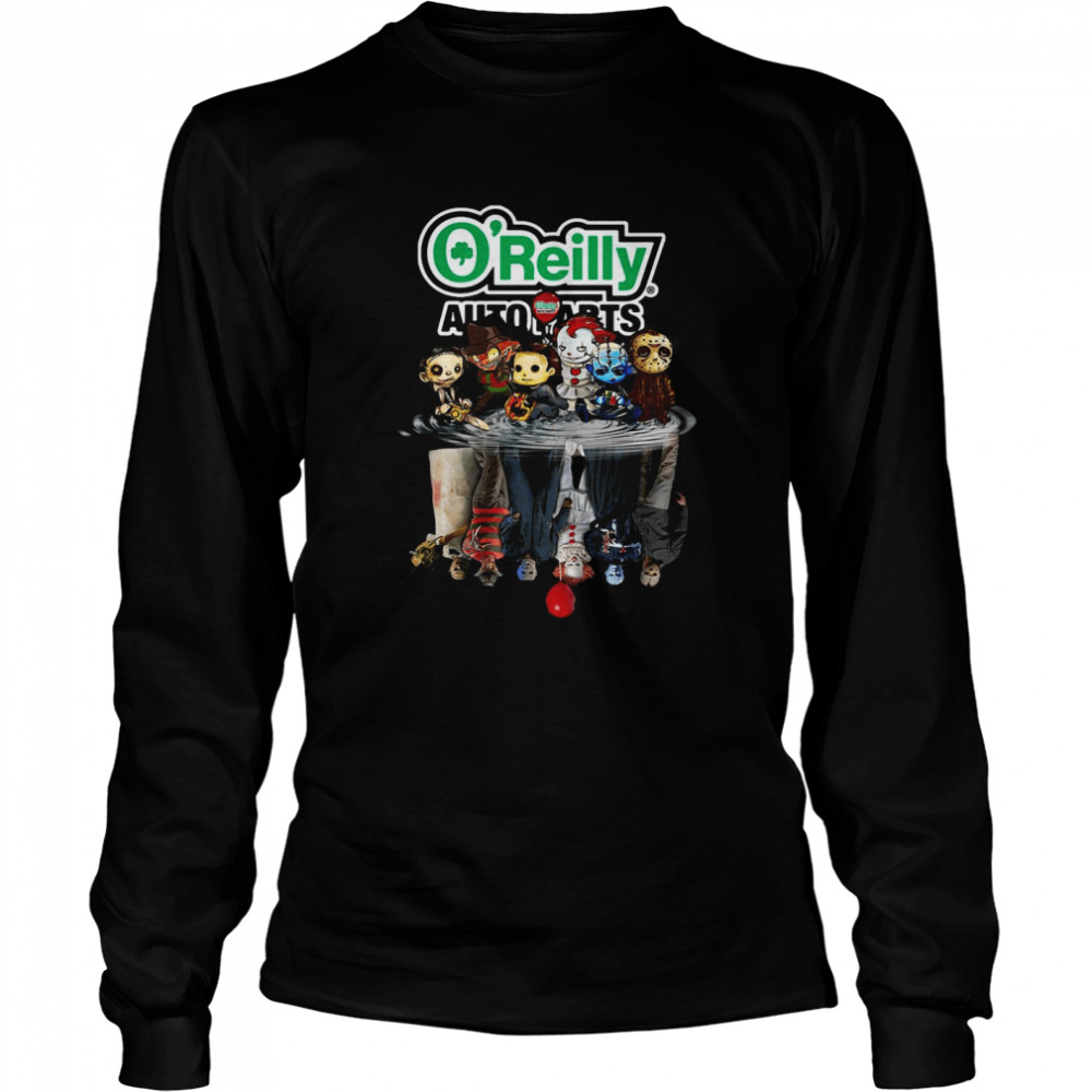 Halloween Horror Movie Chibi Characters Water Reflection O’reilly T-shirt Long Sleeved T-shirt