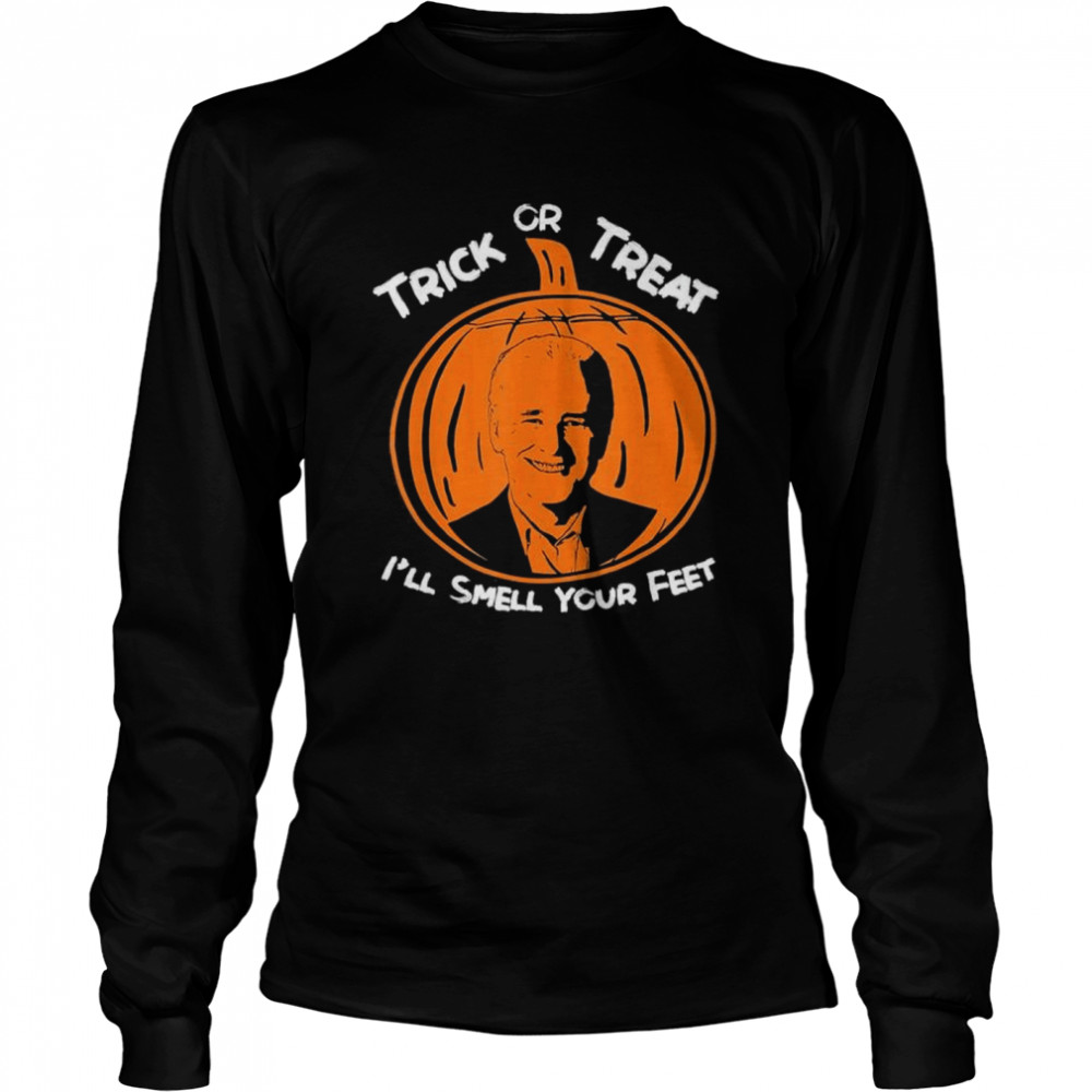 Trick Or Treat Joe Biden Pumpkin Costume 2021 Happy Halloween T- Long Sleeved T-shirt
