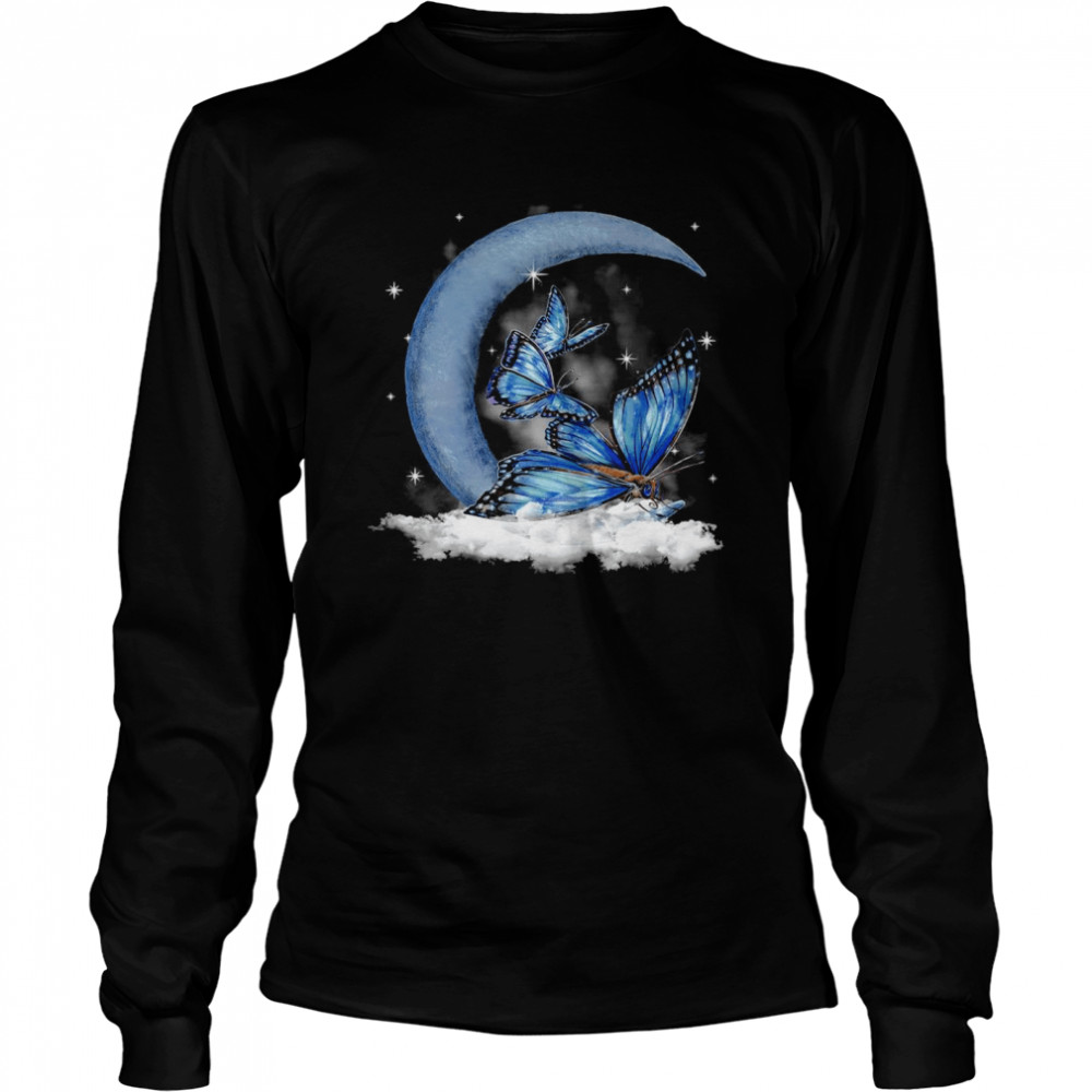 Butterfly Sleeping With Moon T-shirt Long Sleeved T-shirt
