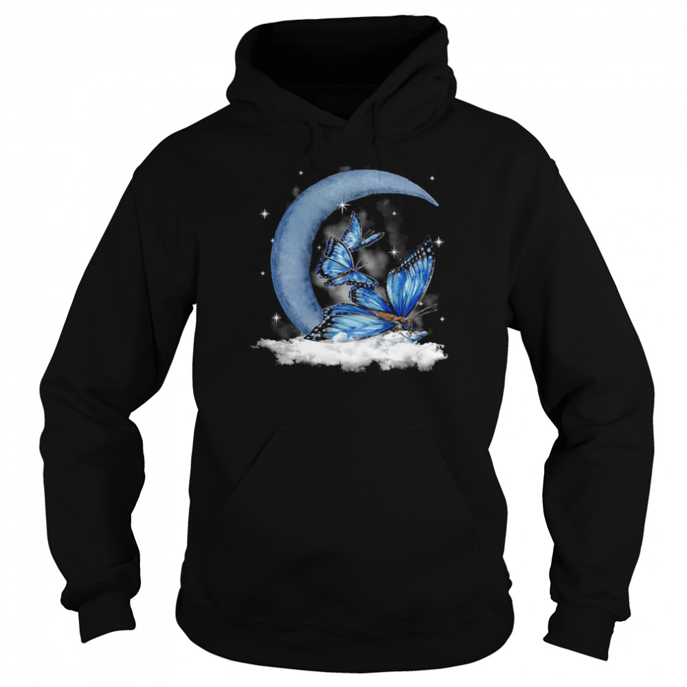 Butterfly Sleeping With Moon T-shirt Unisex Hoodie