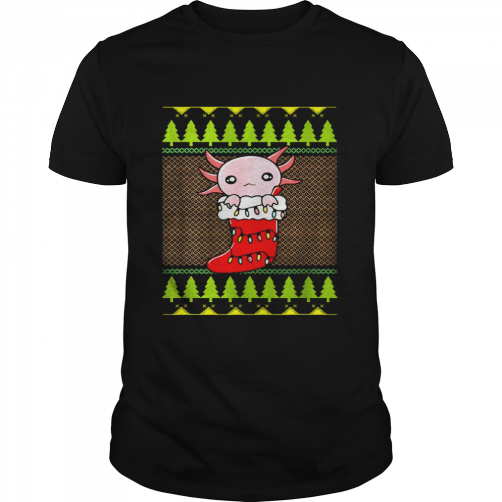 Christmas Axolotl Stocking Cute Ugly Christmas Shirt