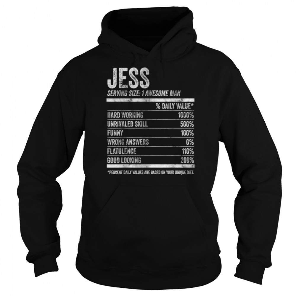 Mens Jess Nutrition Personalized Name  Funny Name Facts T- B09K27KJNH Unisex Hoodie