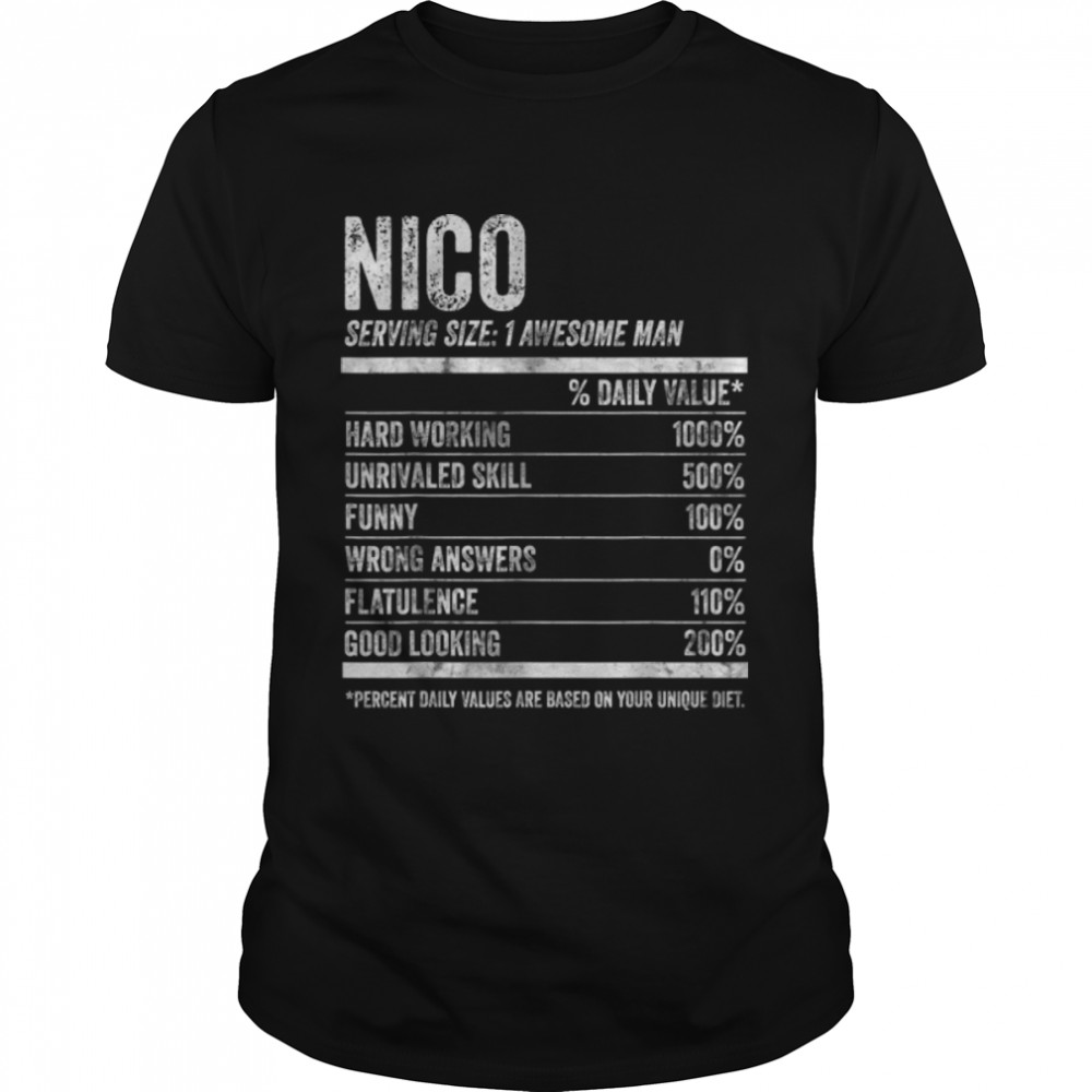 Mens Nico Nutrition Personalized Name Shirt Funny Name Facts T-Shirt B09K2862TN