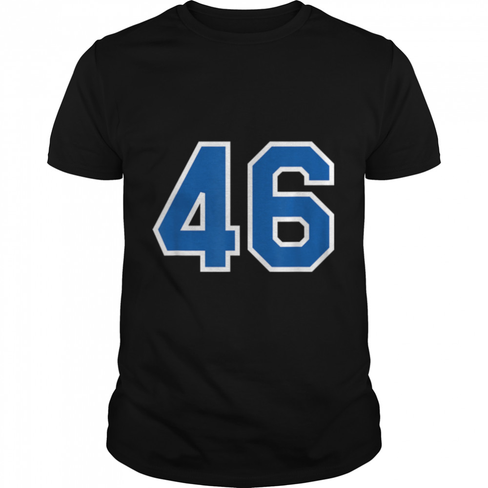 Number #46 Sports Jersey Birthday Age Lucky No. Blue White T-Shirt B09K4G45RL