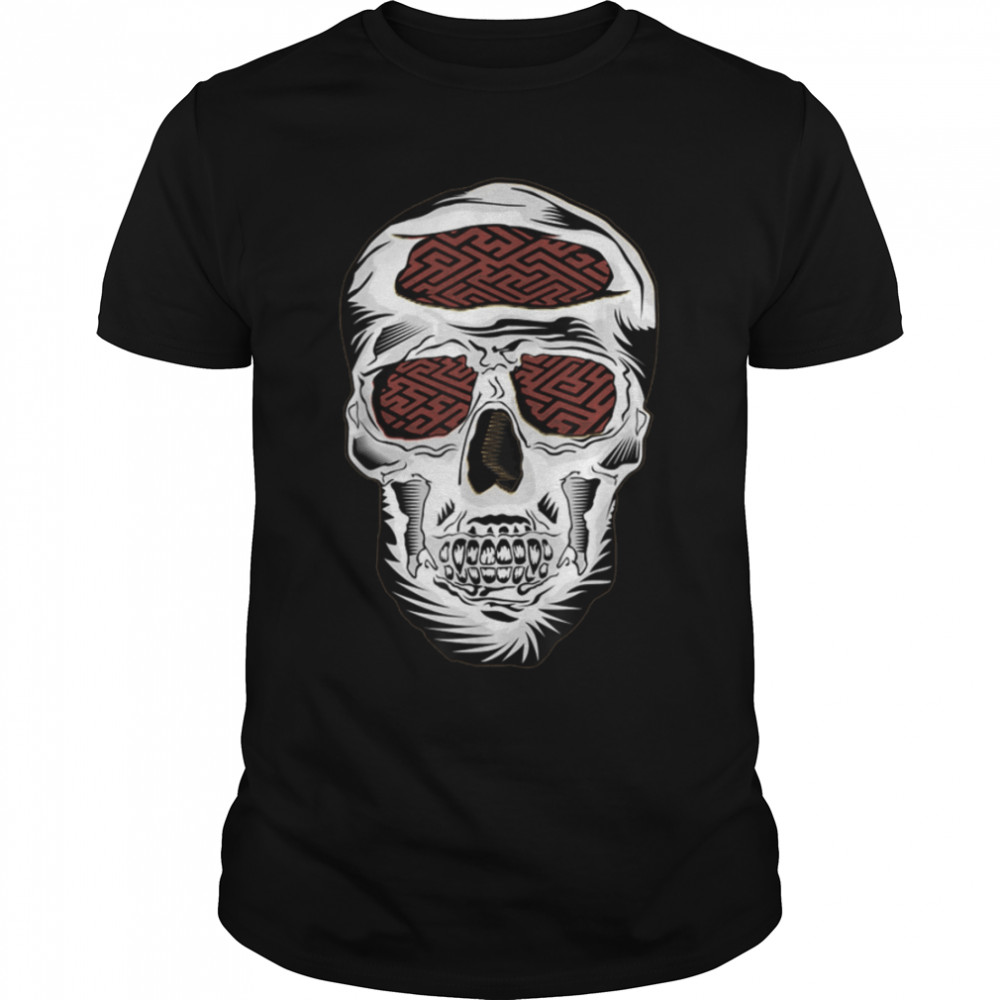 Skull Maze – Color Skeleton – Vintage Halloween Skull T-Shirt B09JWWKKG2